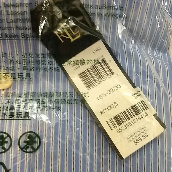 🆕Ralph Lauren, long sleeve blue/white stripe button down, 15.5 32-33. - Picture 4 of 4